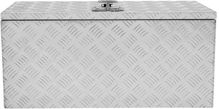 Aluminium Tool Box 102L Lockable Chest 2 Keys Trailer Truck Van Locker Boxes Storage Heavy Duty Checker Plate Rubber Base Liner & Seal Gas Struts Carry Case XL 32 x 14.5 x 14 810mm x 370mm x 350mm
