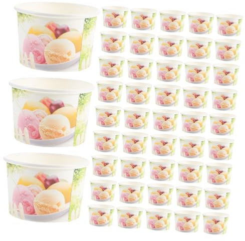 Anneome Ciotole Per Gelato e Dessert Monouso 100 Ml Set Da 100 Pezzi, Bicchieri Di Carta Lisci Usa e Getta Per Yogurt e Spuntini Freddi