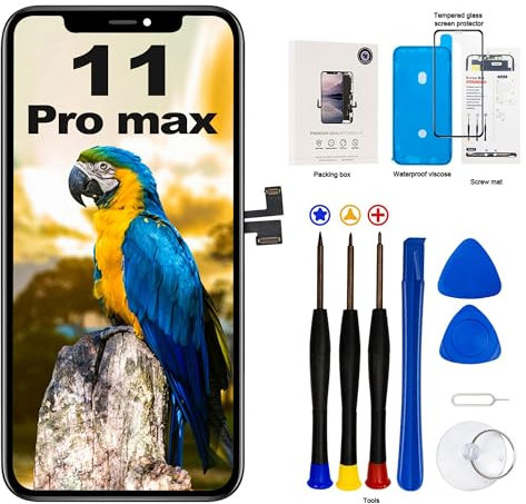 EFAITHLIFE for iPhone 11 Pro Max LCD Screen Replacement 6.5 inch(Model A2161, A2220, A2218) Display digitizer Assembly Touch Screen,with Frame Assembly Repair Tool
