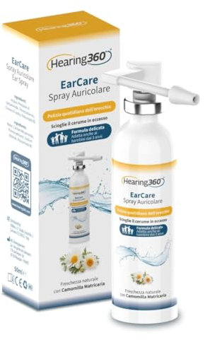 Hearing360 Spray auricolare per la pulizia delle orecchie, rimuove il tappo di cerume, flacone da 50 ml