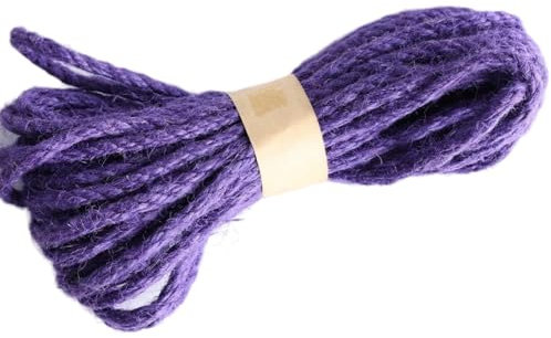 Wambere 6mm x 10m Juteseil Geflochtenes Hanfseil Juteschnur Zierseil Jutekordel Makramee Garn Paketschnur Juteband Dekoratives Seil für DIY Basteln Garten Heimdekoration Geschenkverpackung,Lila