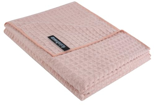 KinHwa Set di 2 asciugamani in microfibra, 50 cm x 100 cm, morbidi, leggeri e super assorbenti, ad asciugatura rapida e antibatterici (rosa)