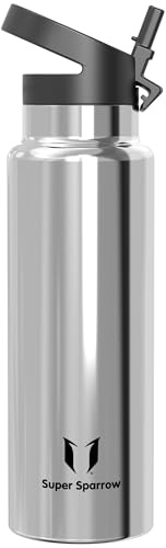 Super Sparrow Vattenflaska - 1.5L - Rostfritt Stål Vattenflaska - Termos Standard Mun - Giftfri BPA-Fri - Perfekt Som Sportflaska