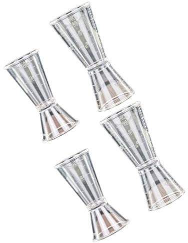 Luxshiny Misurino Graduato Doppia Testa in Plastica per Misurazione Facile e Multipla, Set 4 Pezzi per Cocktail Party e Bar Domestico