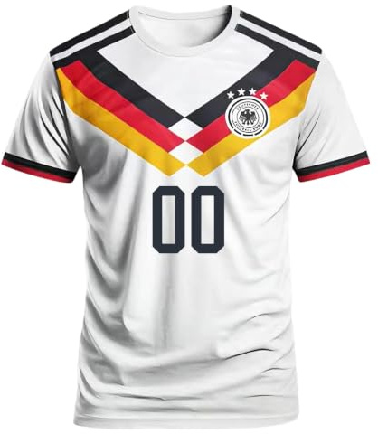 Personalisiert Trikot Erwachsene 2026 WM Deutschland Fussball T Shirt Atmungsaktive Trikot Benutzerdefiniert mit Eigenem Namen/Nummer Sportshirt