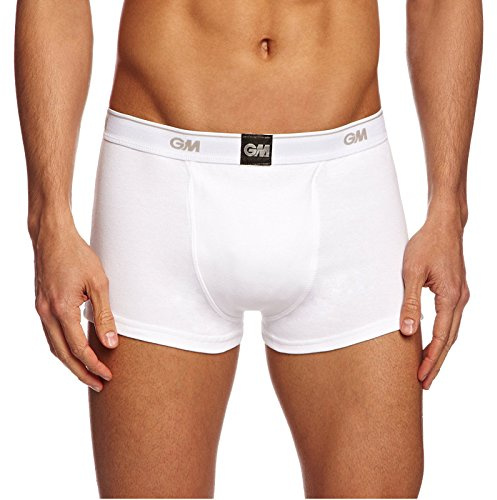 Gunn & Moore GM | Cricket | Boxer Short | Special Blend Stretch Cotton with Elastic Waist For Comfort Fit | Integral Pouch For Box Abdo Guard | White | Medium Boys For Waist 27-28