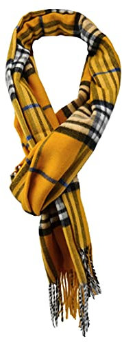 TigerTie Designer Schal in narzissengelb weiss blau grau beige schwarz kariert - Stoff Cashmink - made in Germany