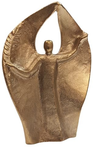 ars liturgica Engel des Friedens Figur aus Bronze 12 cm Symbol für Schutz, Liebe & Segen – Handgefertigte Skulptur Gold als Geschenk zur Hochzeit, Taufe, Weihnachten oder als Dekoration