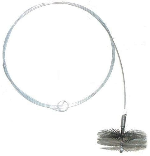 rg-vertrieb Kaminbesen Schornsteinbesen Kehrbesen Zugbesen Rußbesen aus Federstahl + Schubstange Flexstange Set Verschiedene Größen (Besen 16cm, Flexstange 3m)