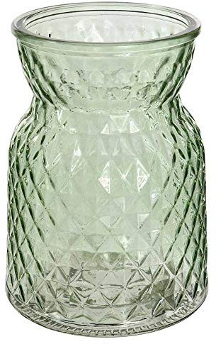 Textured Green Glass Flower Bud Vase Jar Home Decoration Decor Ornament