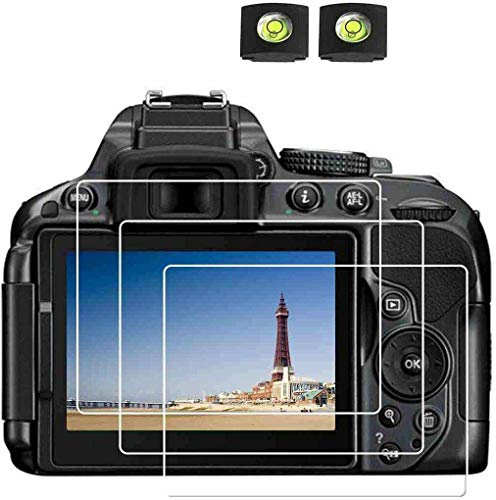 ULBTER D5300 Displayschutzfolie Schutzfolie für Nikon D5300 D5500 D5600 Kamera & Blitzschuhabdeckung, 9H Härte LCD Gehärtetes Glas Kratzfest,3 Stück