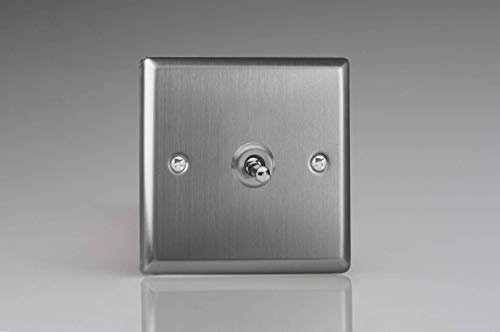 Varilight Single Light Switch 2-Way - Classic Brushed Steel With Brushed Steel Toggle