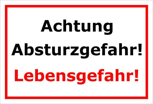 Melis-Folienwerkstatt Schild Absturzgefahr Lebensgefahr - 60x40cm - 3mm Aluverbund – 20 VAR S00359-166-B