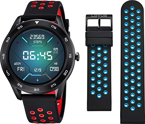 LOTUS Montre pour Homme 50013/4 Smartwatch Boîtier en Alliage Noir Bracelet en Caoutchouc Noir