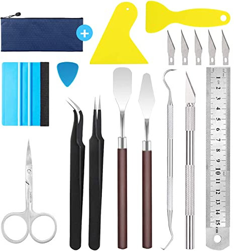 X SIM FITNESSX Plotter Zubehör Entgitterwerkzeug, 12 Stück Vinyl Jäten Werkzeuge DIY Bastelwerkzeug Set HTV, Cameos, Beschriftung, einschließlich Entgitterhaken Pinzette Spatel für Silhouette