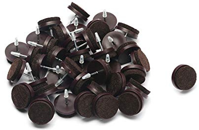 Furniture Felt Pads Nail-on Heavy Duty Felt Pad Chair Sliders Round & Square Chair Leg Floor Protectors Furniture Leg Protector 24 Pack (3/4 (Brown))