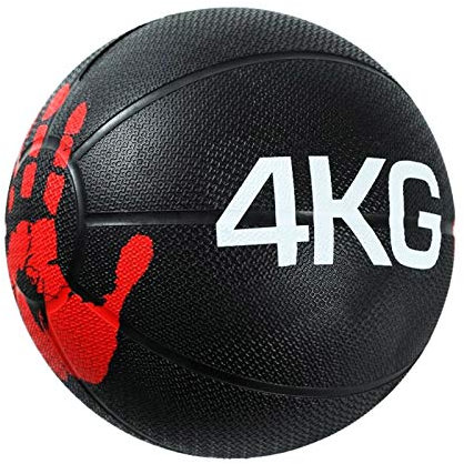 Medizinbälle Hua Medizinball 4kg / 8,8 Lb Für Erwachsene Fitness, Indoor Aerobic Training Wurf Training Solide Gummi Hüpfkugel, Für Muskelausbildung