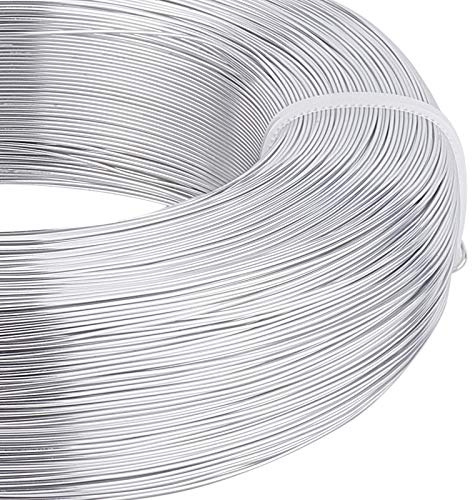BENECREAT 455m 0,6 mm flexibel metalltråd aluminiumtråd för smyckestillverkning och skulpturer platina färg