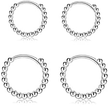 Creolen Silber 925 Ohrringe Rosegold Silber Schwarz Gold Ohrringe set Klein Creolen Helix für Damen Herren Mädchen (8mm/10mm/12mm)