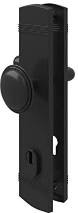 MS Beschläge Schutzbeschlag Sicherheitsbeschlag Türdrücker Haustürbeschlag Kernziehschutz Schwarz matt Wechselgarnitur (Knopf/Drücker, DIN 10/92)