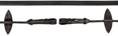 BRIDLERY Zügel Leather Rund-/Flachgenäht Rundgenäht, Beschläge Silber, Stege ohne Stege, Farbe Schwarz, Größe Warmblut/Vollblut