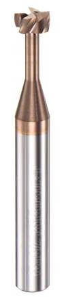 sourcing map T Schlitz Schaftfräser Fräser 6mm Schnitt 3mm Tiefe 6mm Schaft Solid Hartmetall Titan Beschichtet 4 Flöten für Edelstahl Legierung