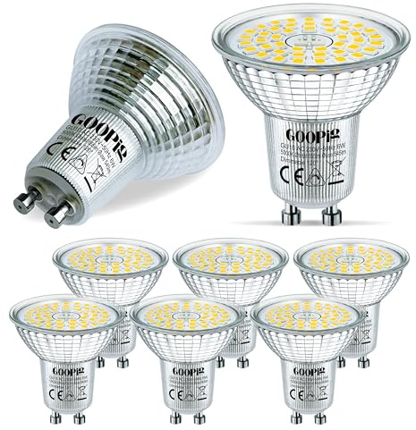 Goopig GU10 LED Dimmbar Lampen 6W 5000K Tageslichtweiß Ersetzt 65W Glühbirne, 6er-Pack, 655lm AC 230V Leuchtmittel, Flimmerfrei Strahler, Reflektorlampe, Abstrahlwinkel-120° Birnen