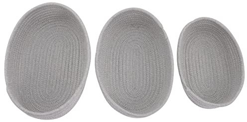 Garneck 3stücke Gewebter Aufbewahrungskorb Baumwollseil Organizer Behälter Multifunktions Lagerung Körbe Für Spielzeug Kosmetik Halter Wohnzimmer Deko