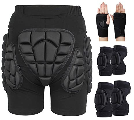 JIALIFT 3D-gepolsterter Schutz for Die Hüfte, Kurze Hose, Schutzausrüstung for Kinder, Erwachsene, Skaten, Reiten, Roller Schützende gepolsterte Shorts (Color : B2, Size : XXL)