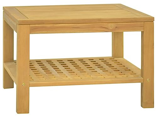 KTHLBRH Sofatisch Kaffeetisch Beistelltisch Beistelltische fürs Wohnzimmer Couchtisch 60x60x40 cm Massivholz Teak für Wohnzimmer, Schlafzimmer