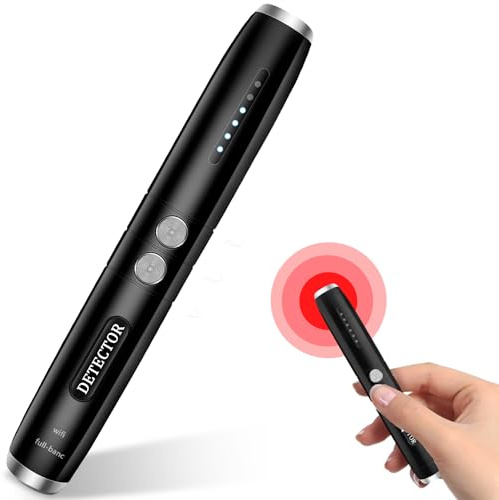TANGMI Rilevatore Microspie, Rilevamento di Dispositivi Nascosti Rilevatore Telecamere Nascoste, 5 Livelli di Sensibilità Rilevatore Anti Spia,Rileva i Dispositivi di Ascolto per Ufficio, Hotel, Bagno
