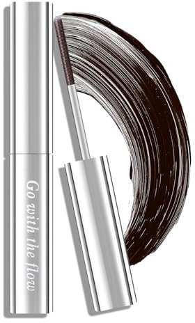 Prreal Metal Mascara, Long Lasting Metal Rod Mascara, Non-Clumping Flake Proof Bristle Less Metal Mascara, Smudge Proof Mascara Metal Wand, 02 Brown