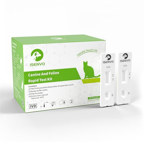 TAEING 2X zum schnellen Nachweis von Giardia bei Hunden und Katzen. Der Giardia-Test erkennt zuverlässig Darmparasiten und Durchfall. Giardia für Hunde und Katzen (2Stück)