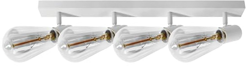 Miratic Spots Deckenleuchte Deckenlampe Weiß E27 IP20 Stilvolle Deckenspots für Innenbeleuchtung in Wohnzimmer Küche und Schlafzimmer (Glühbirne fehlt) (4x60W)