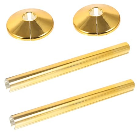 UKCOCO 2 Satz Heizkörperrohr Abdeckplatten Pvc Goldfarben Dekorative Rosette Mit Offenem Design Rostbeständig Ersatzdekoration Für Wohn Und Büroräume
