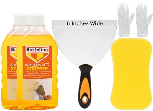 Wallpaper Remover Set - Bundle includes 2X Wallpaper Stripper, Large Sponge and Pair of Gloves - Suitable for All Types of Wallpaper Removal