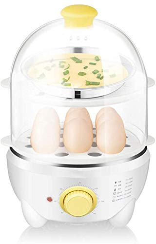 YIHANSS Egg Boiler, Double Layer Electric Steamer Multifunctional Steam Cage Electric Timing Rapid Egg Cooker Automatic Shut Off (Color : Parent) (Parent)