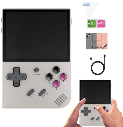 Console di gioco RG35XX Plus,Console di gioco portatile retrò RG35XX Plus, Lettore video tascabile portatile retrò IPS con schermo da 3,5 pollici, Console di gioco open source WiFi a batteria grande p