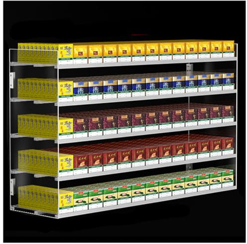 ZBJDX Zigarettenständer Aus Verstärktem Acryl, Kommerzieller Automatischer Verkaufsvitrine, Automatischer Zigarettenschieber, Zigaretten Organizer, Für Marktläden,5 Layers,13 Columns