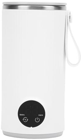 Kabelloser Reise-Wasserkocher, 400 Ml Edelstahl-Reise-Warmwasserboiler, 6000 MAh Wiederaufladbarer Tragbarer USB-Wasserkocher mit 4 Temperatureinstellungen für Kaffee, Milch, Tee