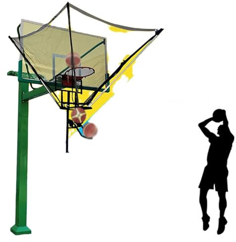 Accesorio de Retorno de aro de Baloncesto con Canal Giratorio de 180 Grados, Retorno de aro de Baloncesto General con Mochila, Retorno de Baloncesto suspendido para pabellones de Baloncesto,