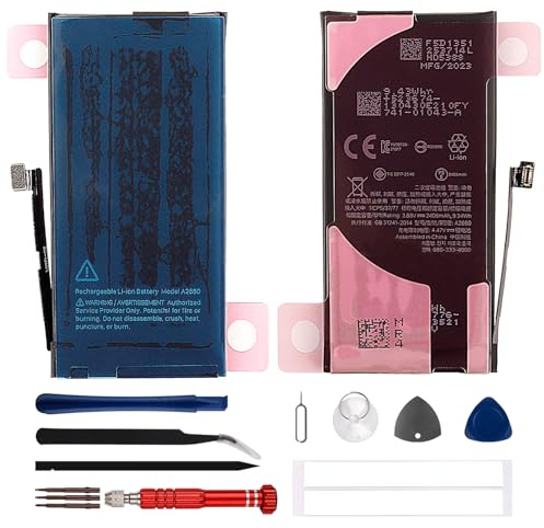 Duotipa 2406mAh nuova batteria di ricambio A2660 compatibile con i-Phone Series 13 Mini batteria con kit di strumenti di riparazione