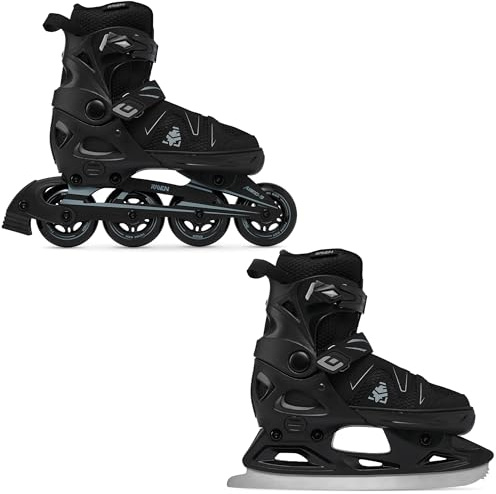 RAVEN Pulse Inline Skates Inliner für Kinder und Erwachsene OPTIONAL 2in1 mit Schlittschuhen verstellbar