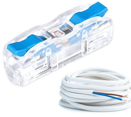 Morsetto a collegamento rapido – Connessione a filo semplice, meccanismo a , morsetto elettrico di giunzione | fili flessibili fili rigidi, installazione senza attrezzi per progetti domestici