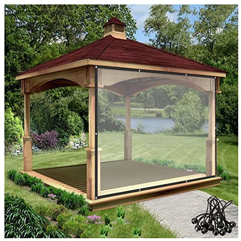 Panneaux Gazebo en PVC transparent avec rideaux extérieurs indéchirables, œillets résistants à la rouille, idéaux pour les abris de voiture, les pavillons de porche et les auvents