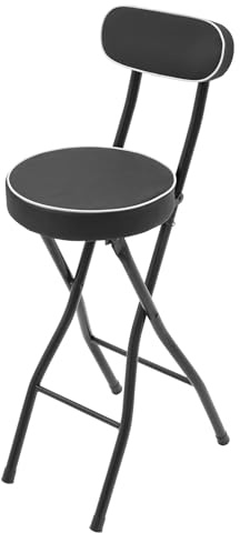 ureggvbu Klappbarer Barhocker Gepolsterter Tresenstuhl mit Rückenlehne Tragbarer Hohe Barhocker 2PCS Barhocker Sitzmöbel Belastbar 125kg für Outdoor, Camping, Küche, Geschäft, Café