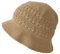 CHARM Bucket Hat Häkelmütze Aus 100% Baumwolle, Bob Sonnenhut Damen, Handgemachte Strickmütze & Gehäkelte Sommermütze, Lochmuster Topfhut Barett Beige