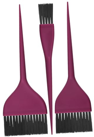 minkissy 3 Stück haar farbe pinsel Hundehaarfärbemittel Farbpinsel für Friseur Farbschalen Pinsel zum Färben von Haaren Haarfärbemand Färbepinsel für Haare Haarfarben-Kit Plastik Violett