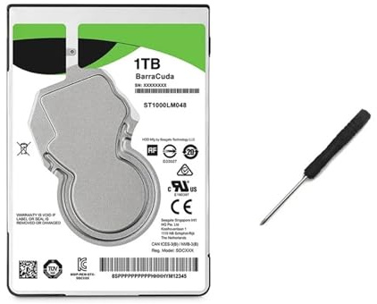JXCHSWOU Disco Duro Interno SATA III de 1 TB for portátil, 1000 GB, 2,5, caché de 128 MB, 7 mm, 5400 RPM, for PS4.