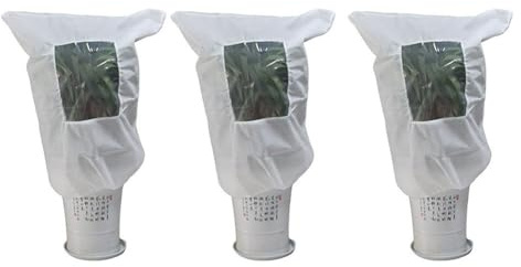 Lawnoval Fundas protectoras contra heladas para plantas con ventana, paquete de 3 unidades, tela no tejida aislada, 100 x 120 cm, color blanco